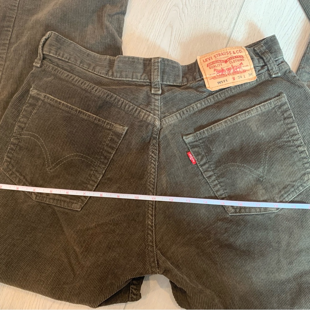 Vintage Levi's W511 Workers Pants Mens 34x34 Brown Corduroy Straight Leg Y2K - Picture 5 of 6